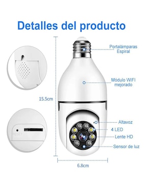 Cámara Wi-Fi de seguridad Belug alámbrica Full HD 360° visión nocturna para interior