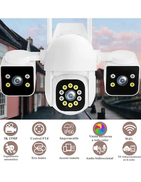 Cámara wi-fi de seguridad Belug alámbrica 4K/UHD 360 con capacidad de grabar para exterior