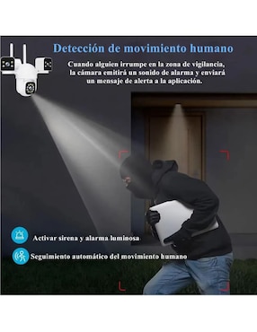 Cámara wi-fi de seguridad Belug alámbrica 4K/UHD 360 con capacidad de grabar para exterior