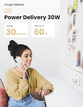 Cargador pared Ugreen de 30 W USB tipo C 15329B