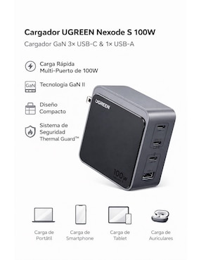 Cargador pared Ugreen de 100 W USB + USB tipo 45224