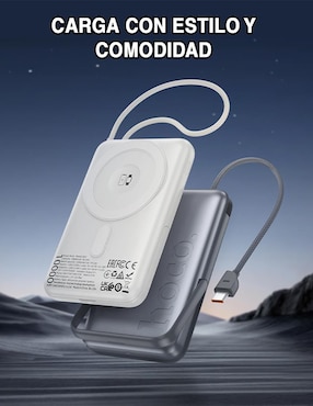 Batería portátil hoco 10000 mAh Q43 Clever Dual Silver