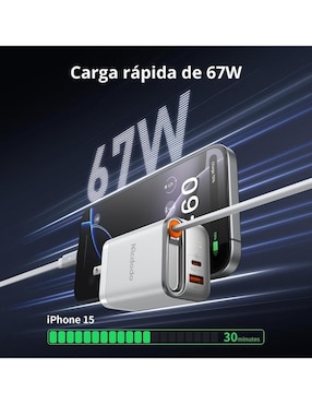 Cargador pared Mcdodo de 67 w usb + usb tipo c GaN 3 en 1