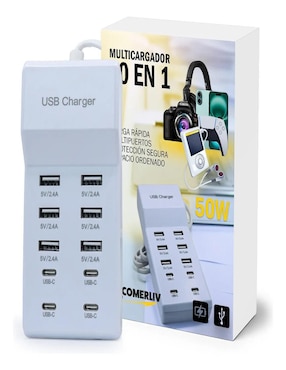 Cargador pared Comerliv de 50 W USB + USB tipo