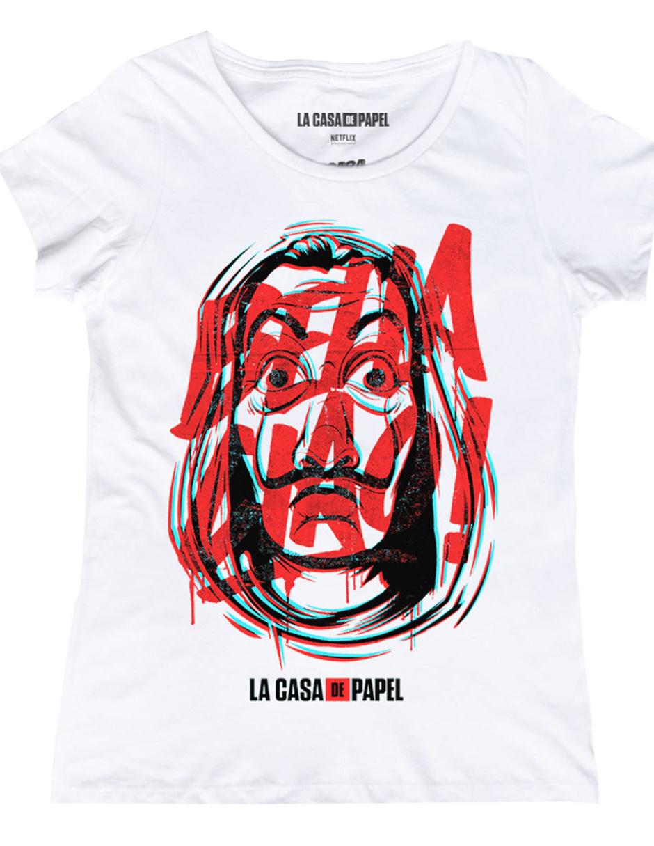 Playera Máscara de Látex Dalí La Casa de Papel para dama