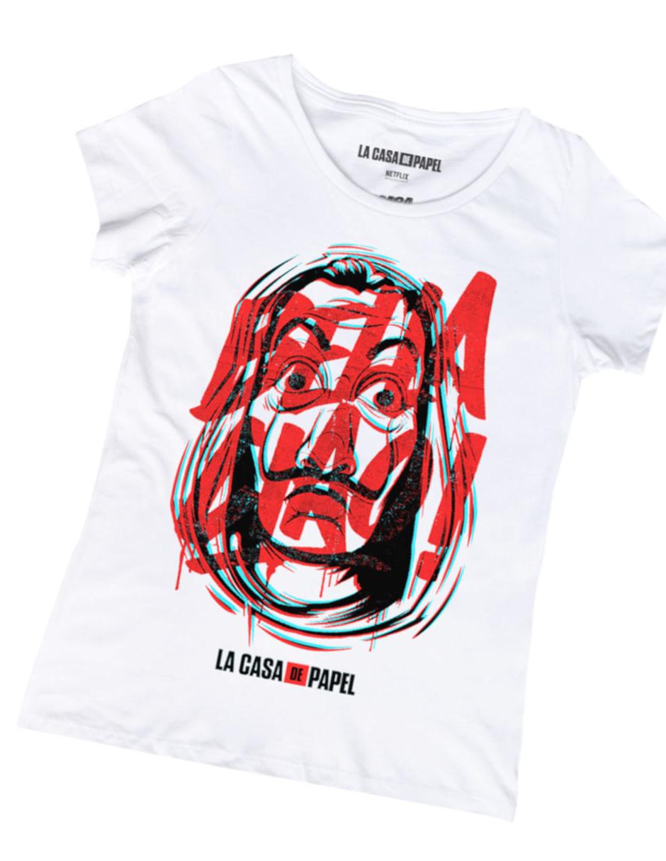Playera Máscara de Látex Dalí La Casa de Papel para dama 2