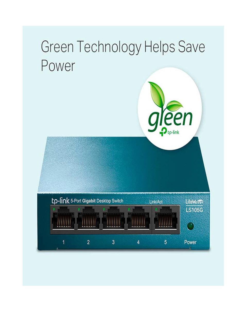 Switch LS105G LiteWave 5 Puertos Gigabit Ethernet 10/100/1000Mbps 3