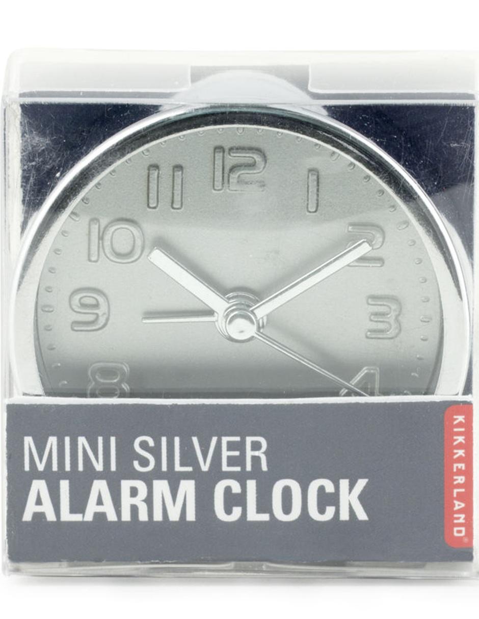 Mini Reloj con Alarma plateado 4