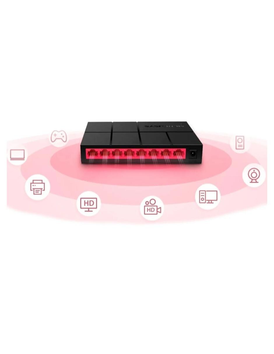 Switch MS108G 8 Puertos Gigabit Ethernet 10/100/1000Mbps 2