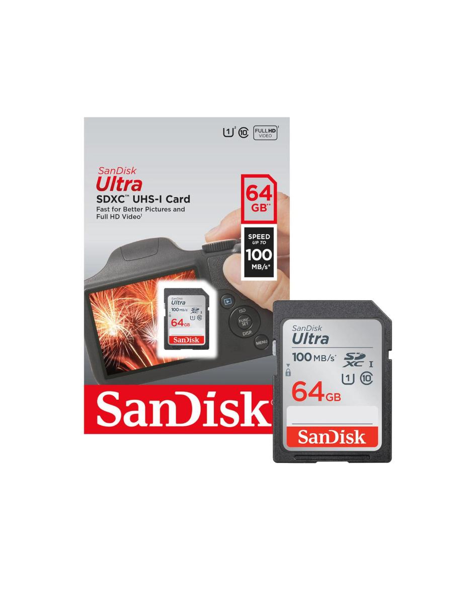 Tarjeta SD 64GB Ultra Clase 10 Video Full HD SDSDUNR-064G-GN6IN 2