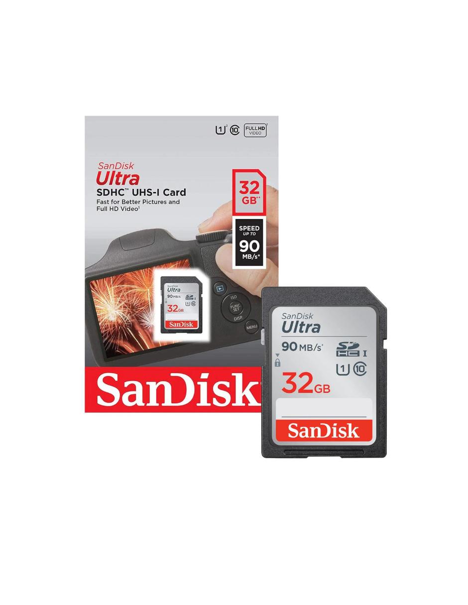 Tarjeta SD 32GB Ultra Clase 10 Video Full HD SDSDUNR-032G-GN6IN