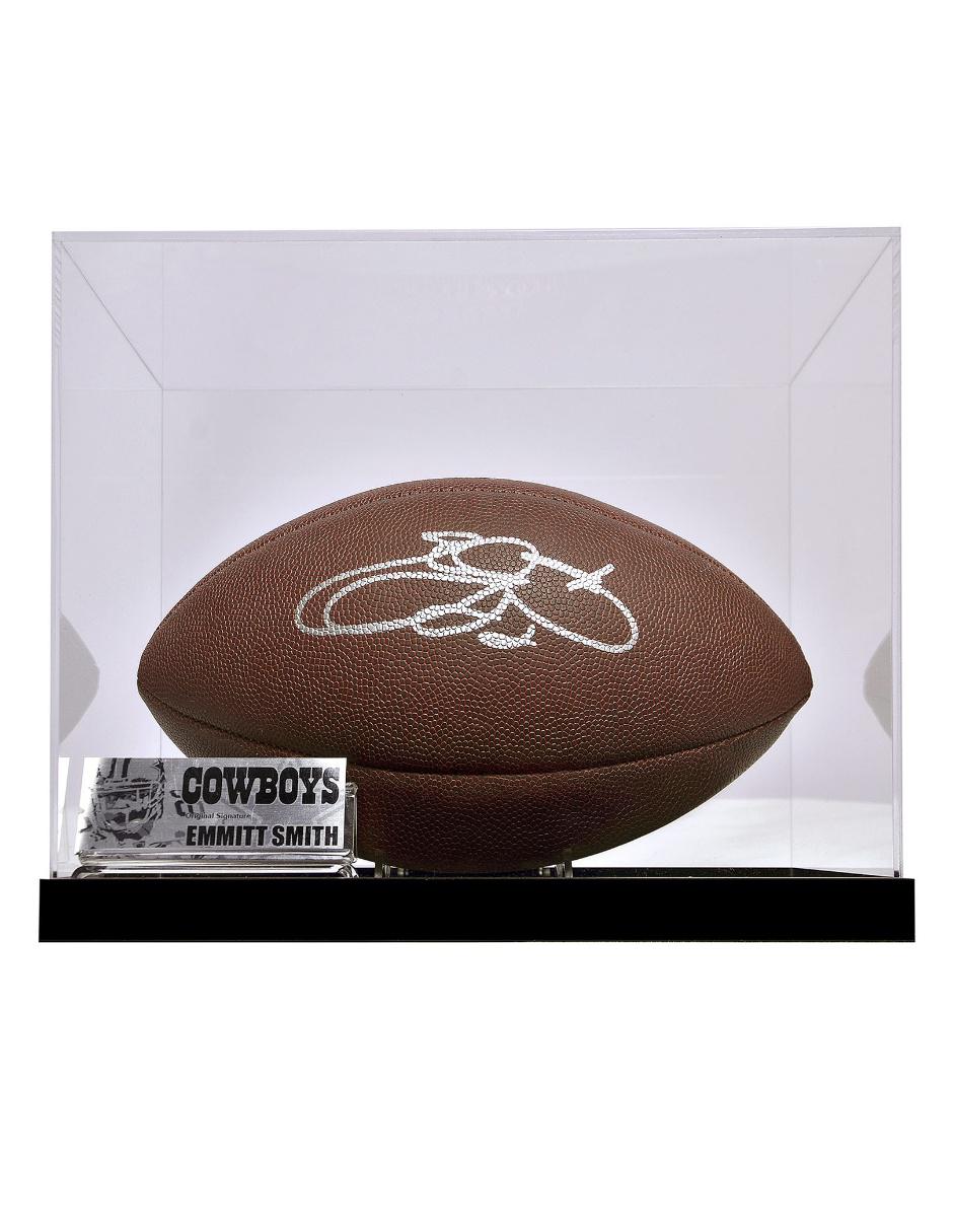 Autógrafo Emmitt Smith Vaqueros de Dallas Balón café 1