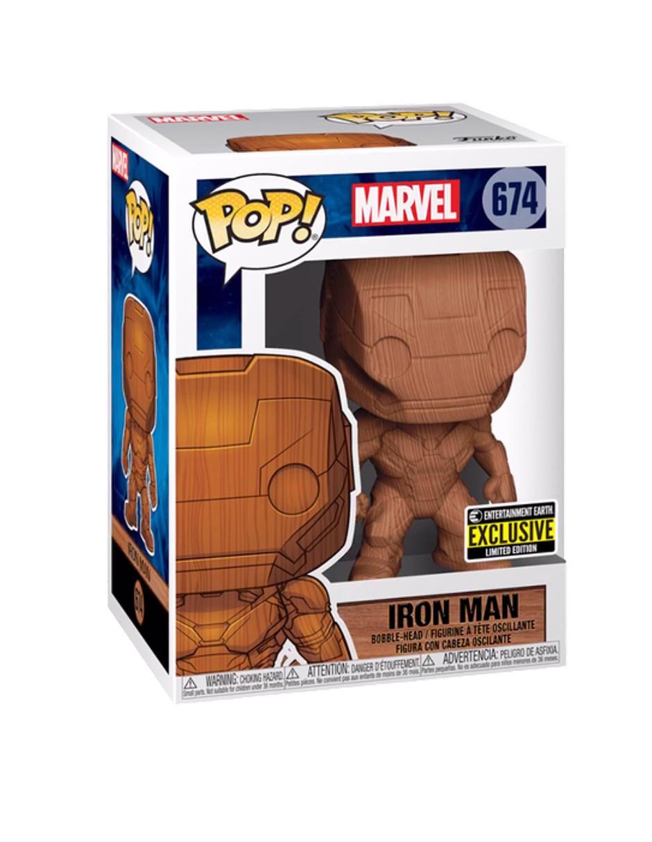 Figura Pop! Iron Man Wood Deco Marvel Eclusivo EE 2
