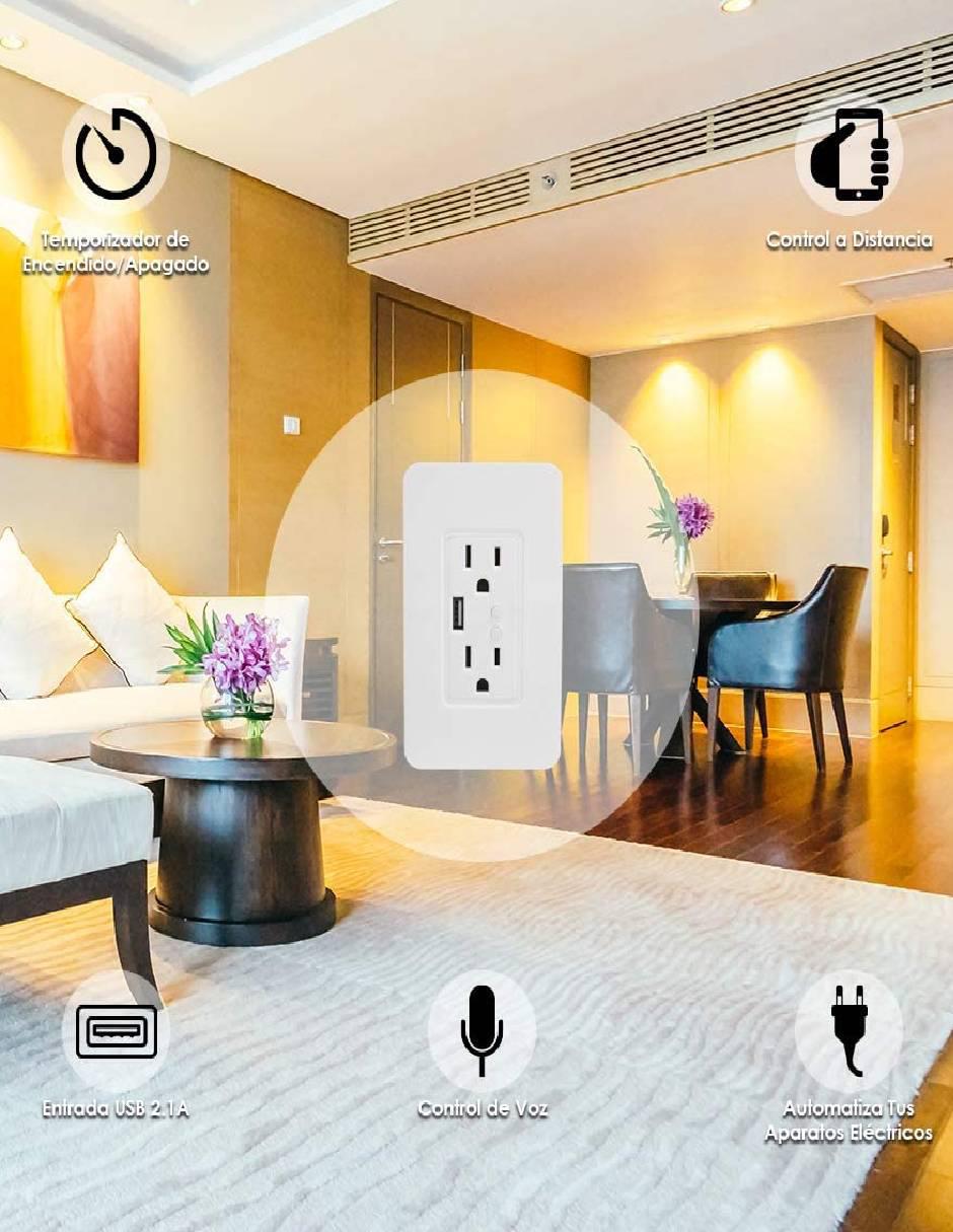 Contacto Doble Wi-Fi y Cargador USB 4