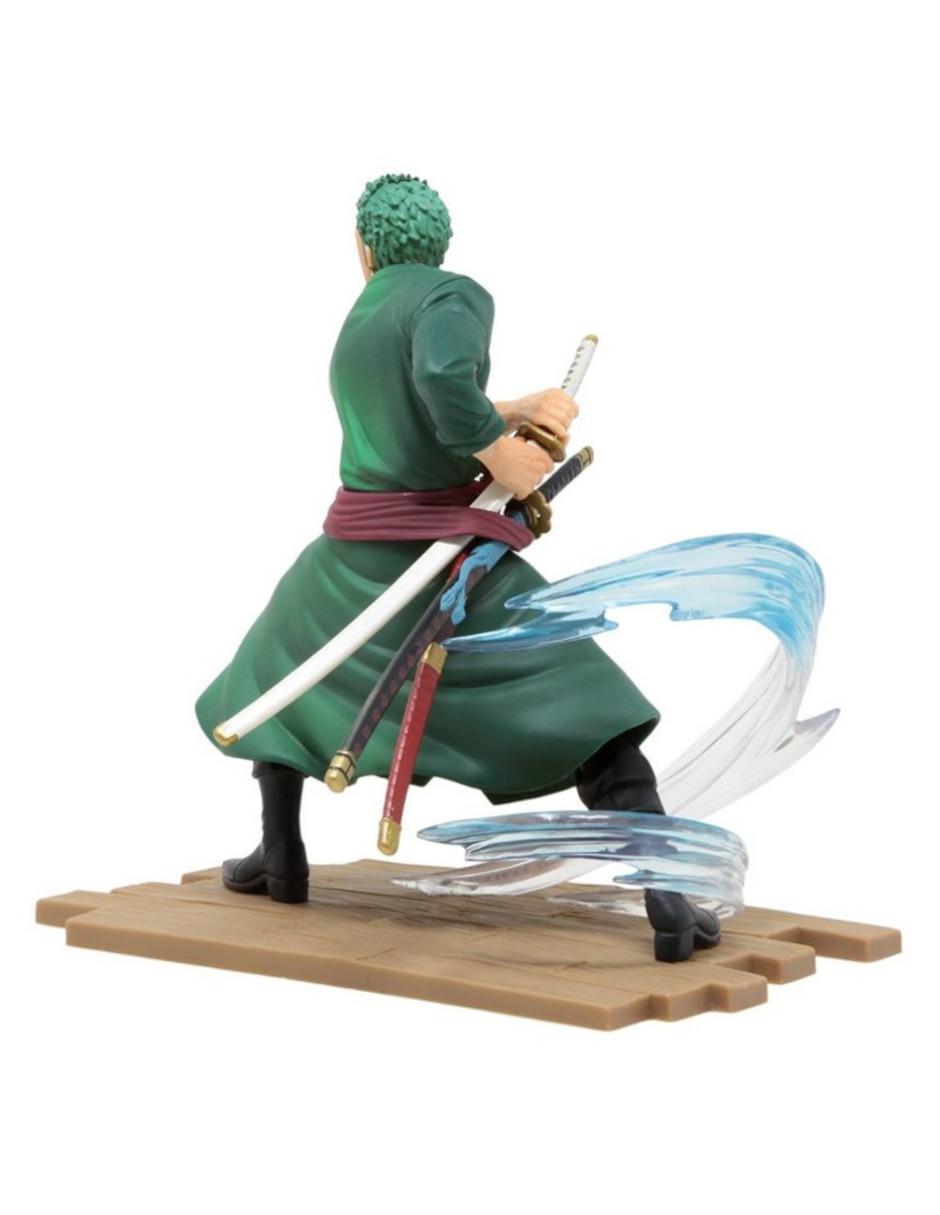 Figura One Piece Monkey D. Luffy, Roronoa Zoro, Axe-Hand Morgan y Shanks collectors con movimiento 2