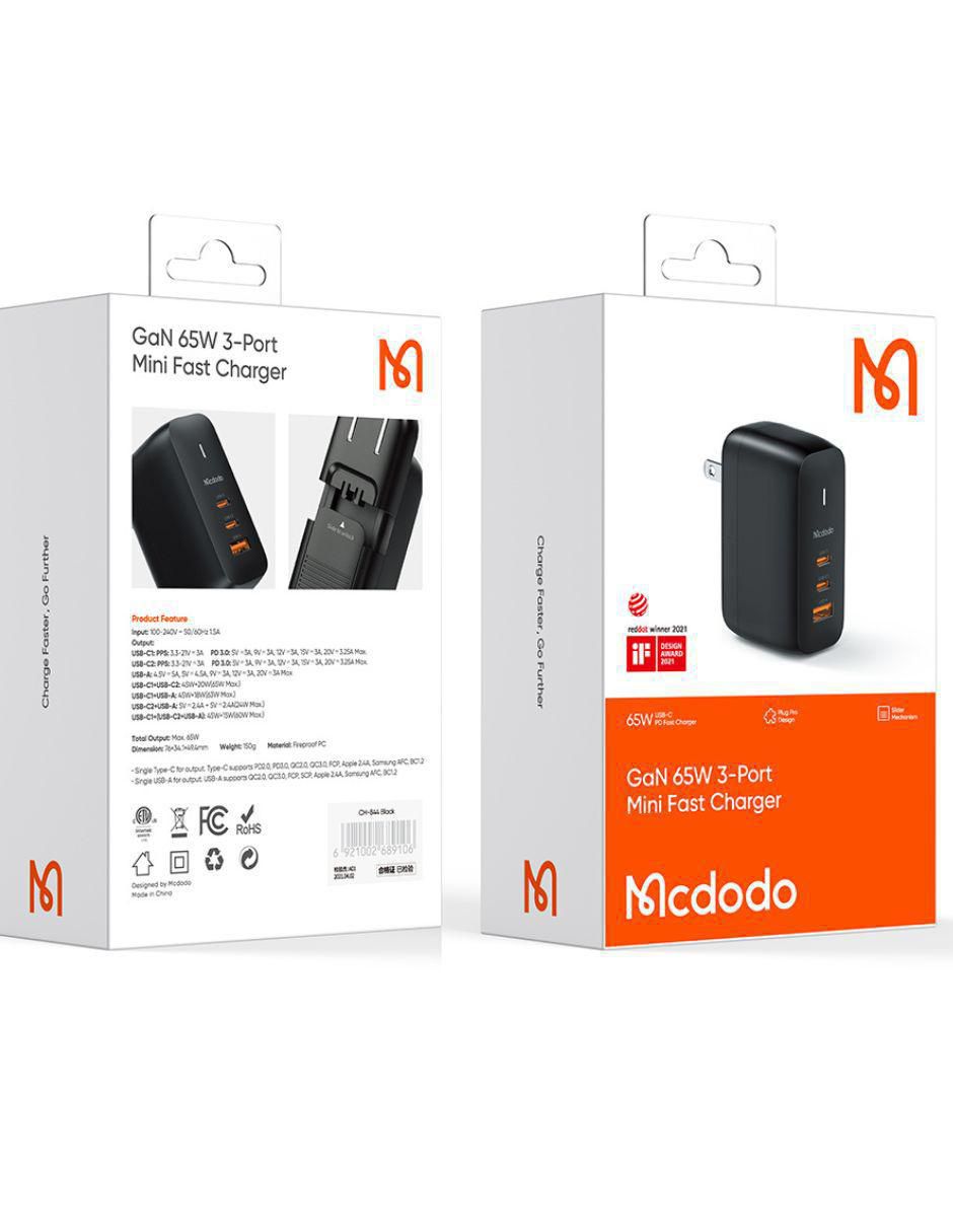 Adaptador de corriente Lighning + USB + USB tipo C 4