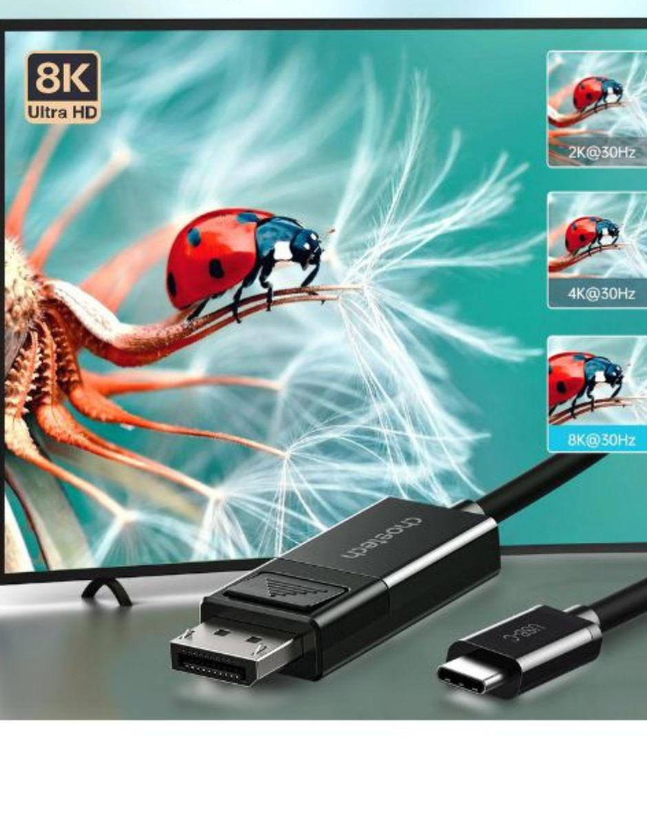 Cable USB C a tipo displayport de 1.8 m 3