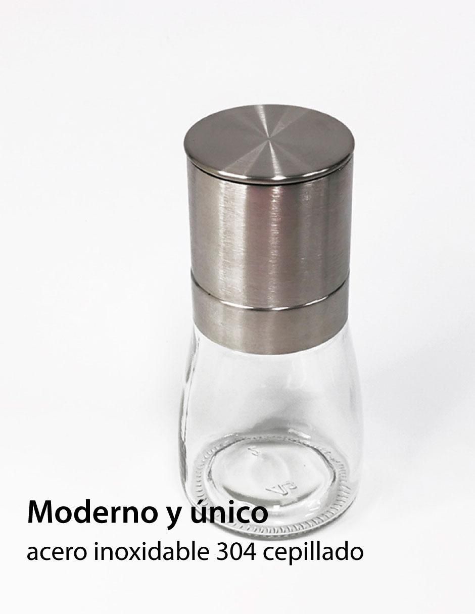 Set salero y pimentero molinillo manual de acero inoxidable 4