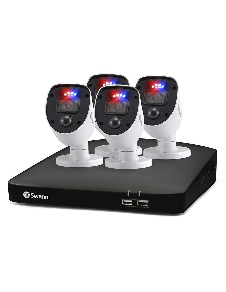 Kit 4 cámaras de seguridad inalámbrica Full HD 90° con capacidad para grabar para interior y exterior 4