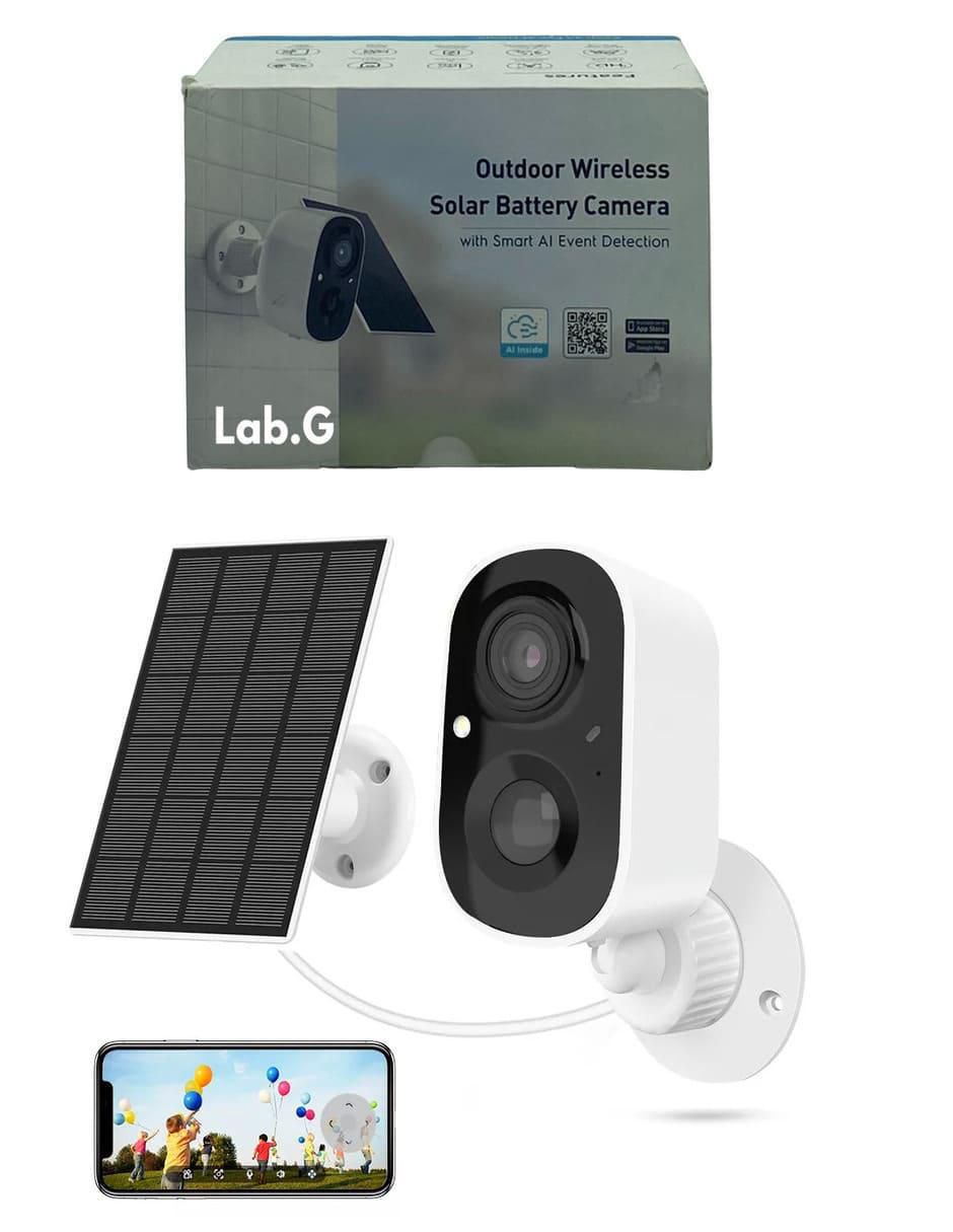 Cámara solar de seguridad inalámbrica Full HD 110° con capacidad para grabar para interior 4