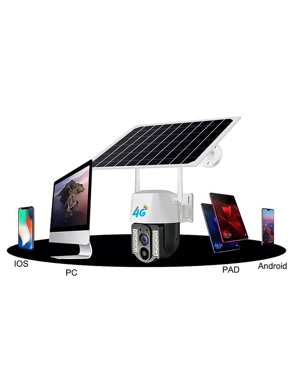 Cámara solar de seguridad inalámbrica Full HD 180° con capacidad para grabar para exterior 4