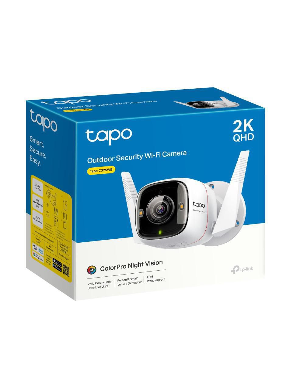 Cámara individual de seguridad inalámbrica 4K/UHD 90° con capacidad para grabar visión nocturna para interior y exterior 2