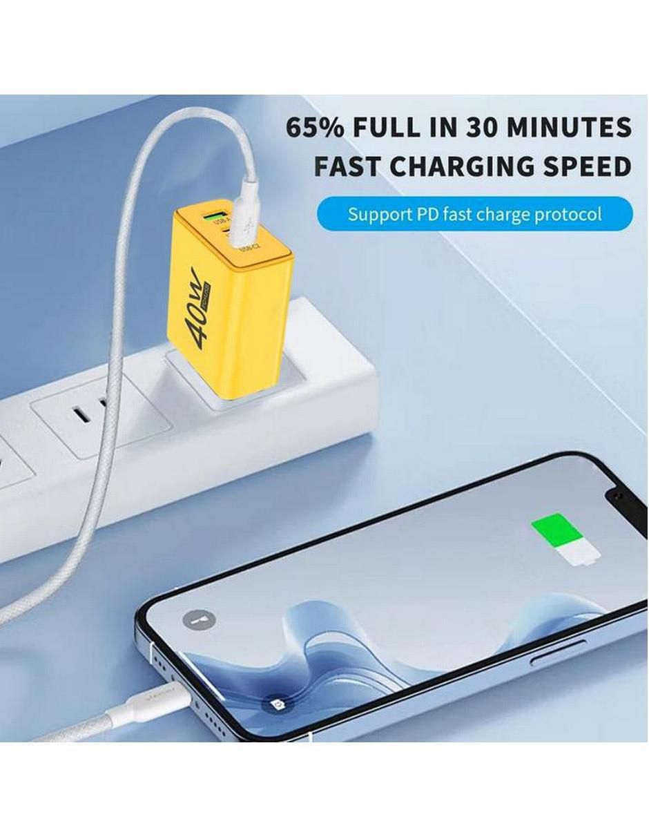 Cargador pared USB tipo A + USB tipo C 5