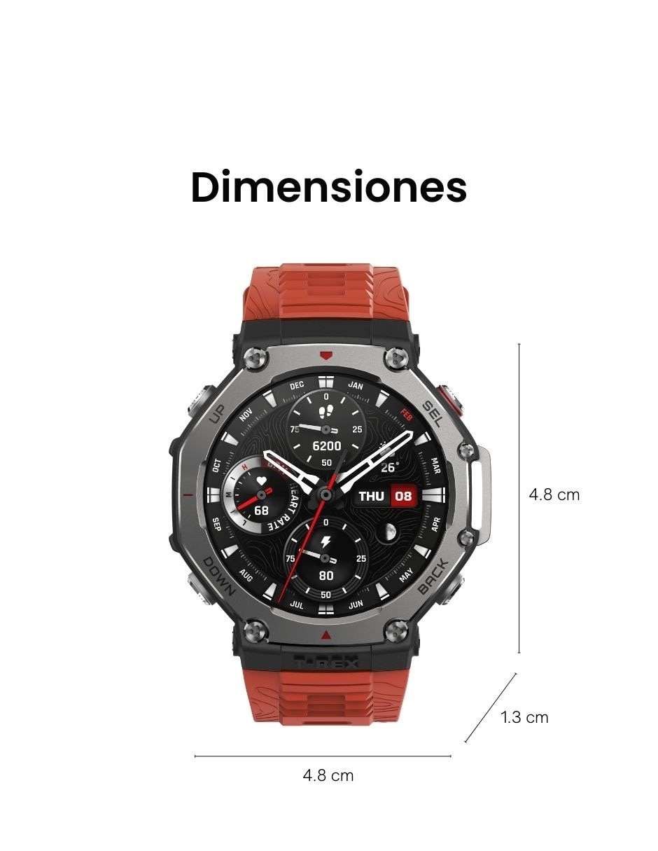 Smartwatch Amazfit T-Rex,SIN TAMAÑO,ROJO