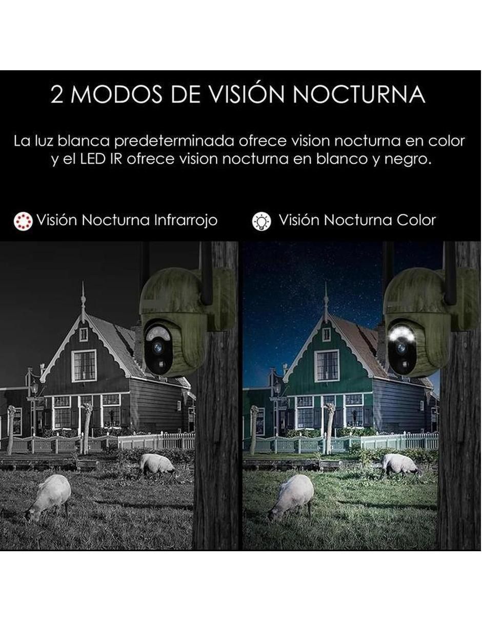 Cámara solar 4G de seguridad inalámbrica HD con capacidad para grabar visión nocturna para interior y exterior 3