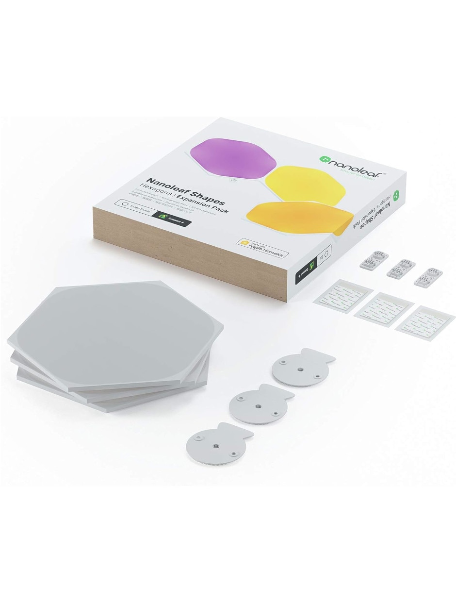 Set expansión de paneles LED smart Shapes Hexagonos 3 piezas NL42-0001HX-3PK