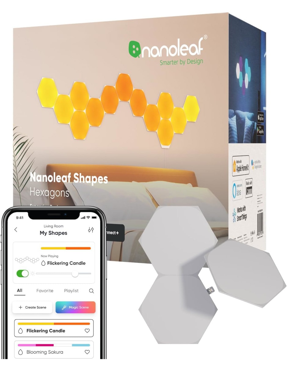 Set expansión de paneles LED smart Shapes Hexagonos 3 piezas NL42-0001HX-3PK 2