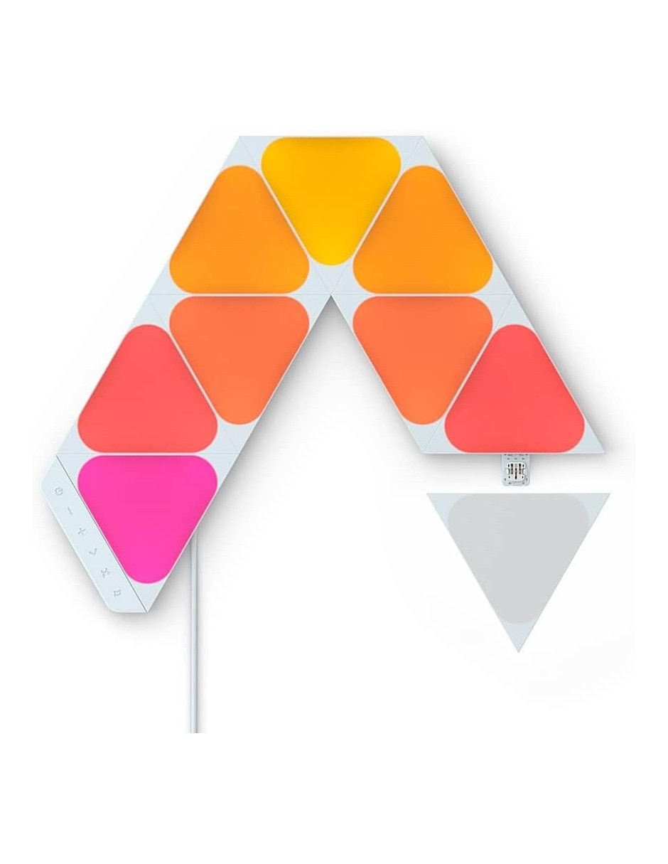 Set de paneles LED smart Shapes mini triangulos 9 piezas NL48-0003TW-9PK