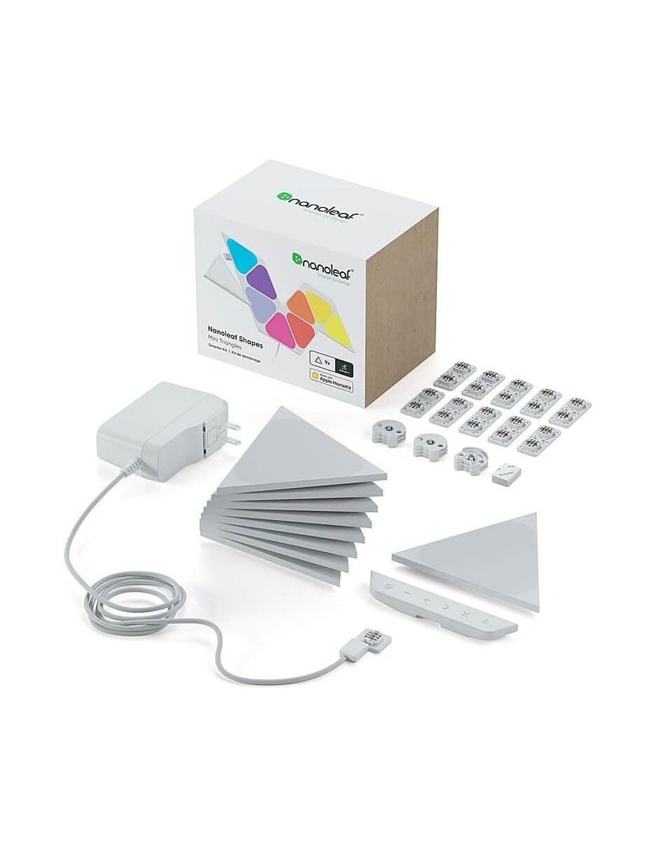 Set de paneles LED smart Shapes mini triangulos 9 piezas NL48-0003TW-9PK 2