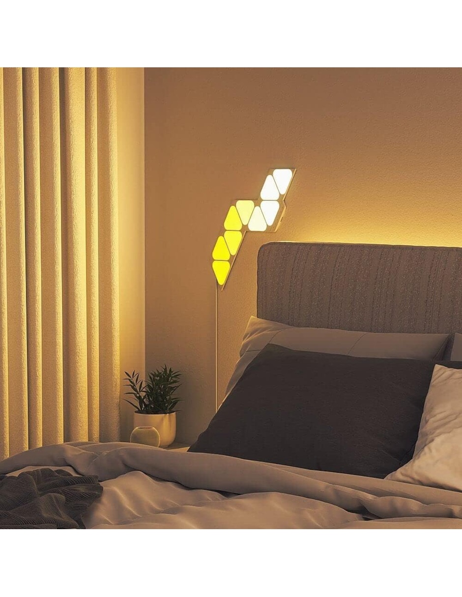 Set de paneles LED smart Shapes mini triangulos 9 piezas NL48-0003TW-9PK 3