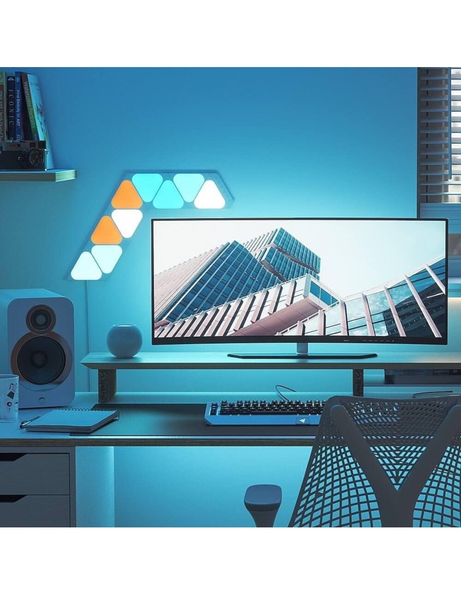 Set de paneles LED smart Shapes mini triangulos 9 piezas NL48-0003TW-9PK 4