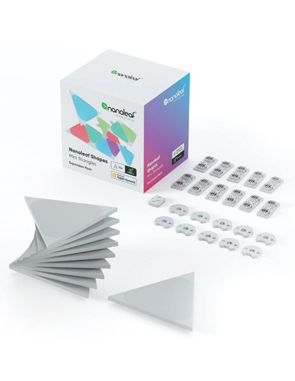 Set expansión de paneles LED smart Shapes Mini Triangulos 10 piezas NL48-1001TW-10PK