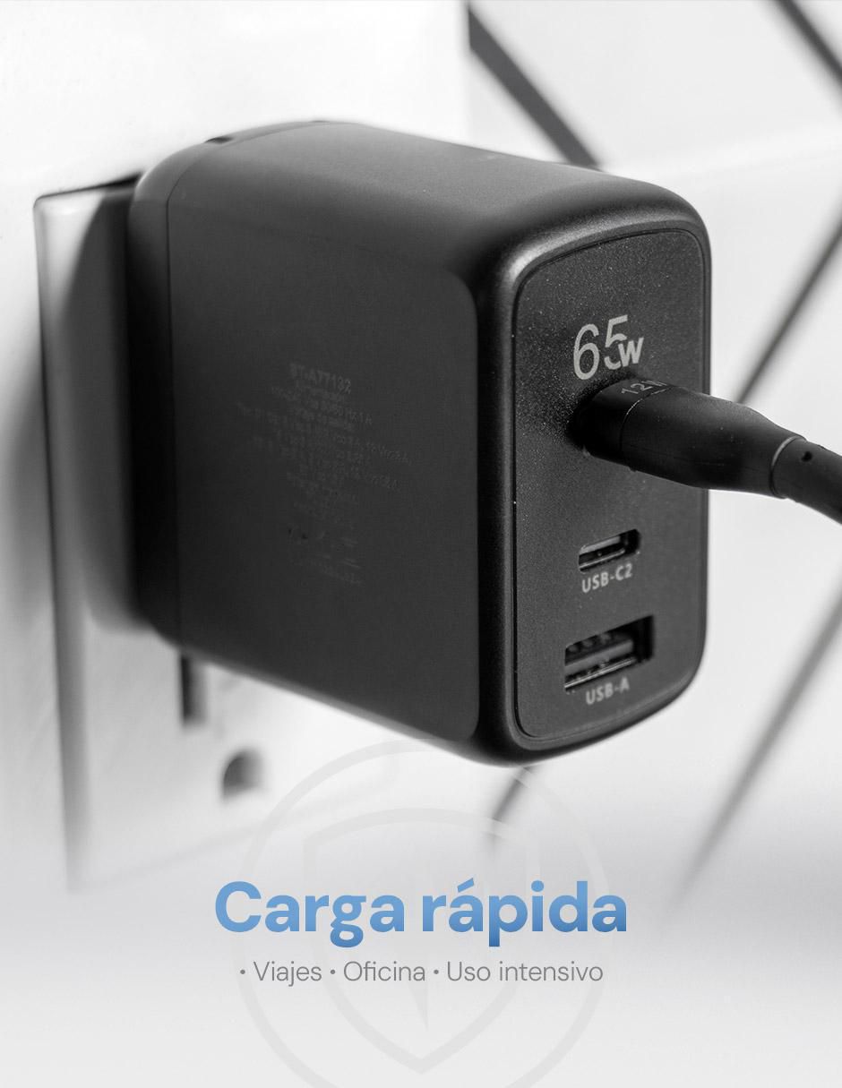 Cargador pared de 65 W USB tipo C GaN 8