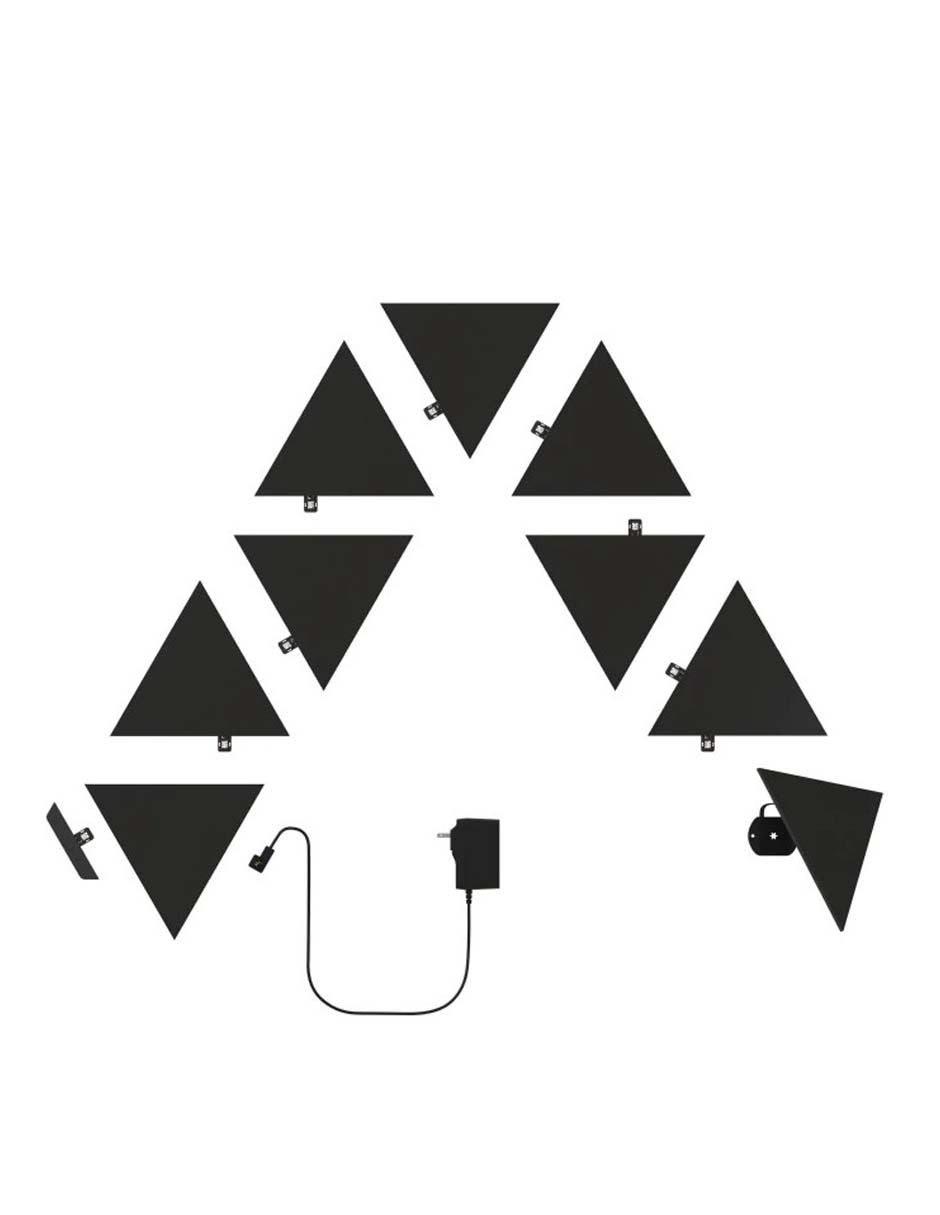 Set de paneles LED smart Shapes Triangulos 9 piezas NL47-0103TW-9PK