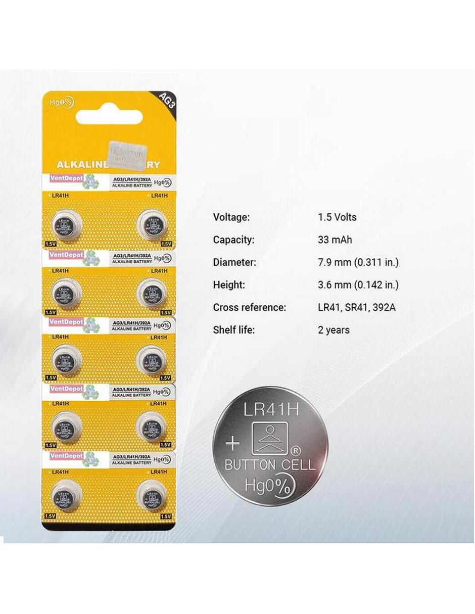 Pila de botón alcalino 1.5 V 3