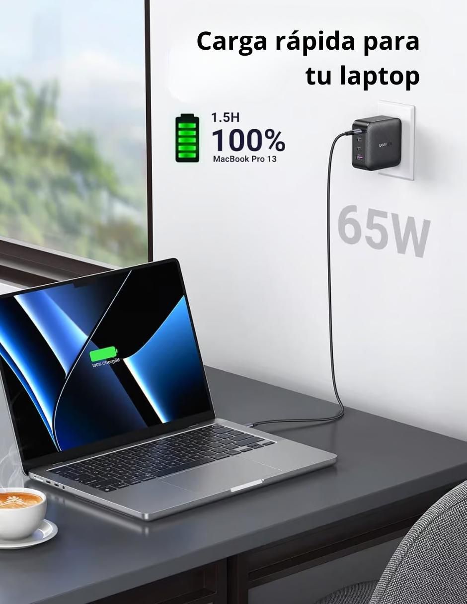 Cargador pared de 65 W USB + USB tipo C 70773 2