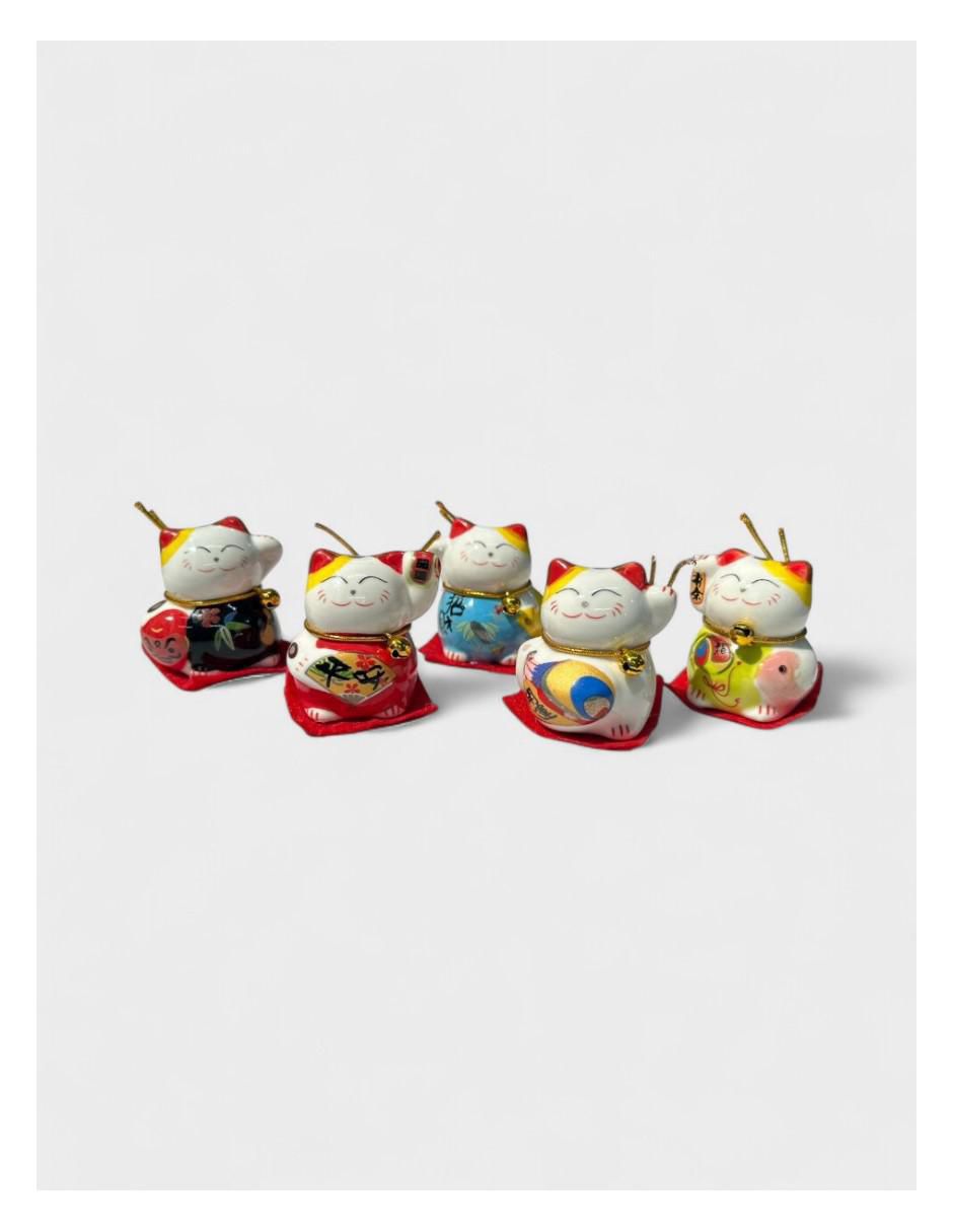 Figura decorativa de gato de cerámica
