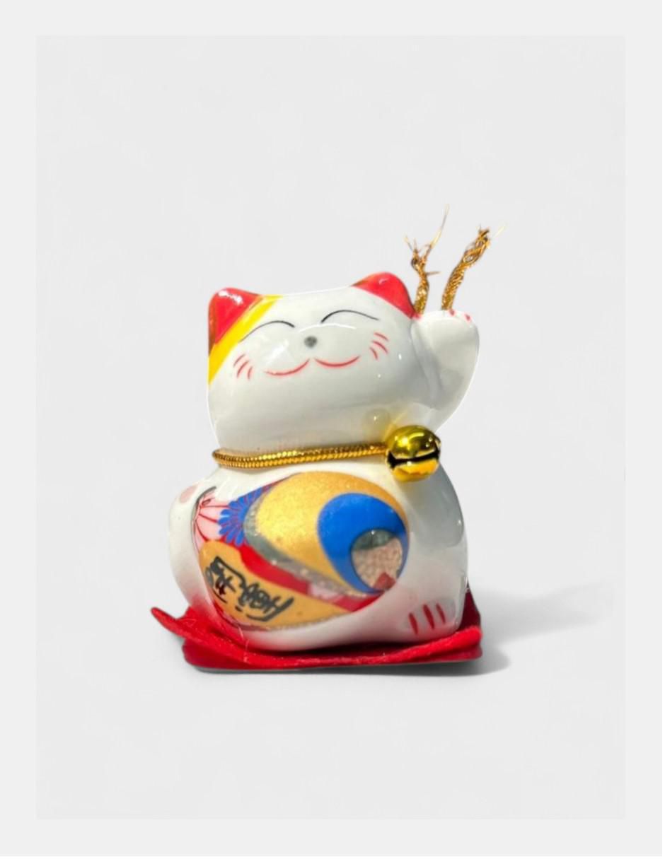 Figura decorativa de gato de cerámica 2