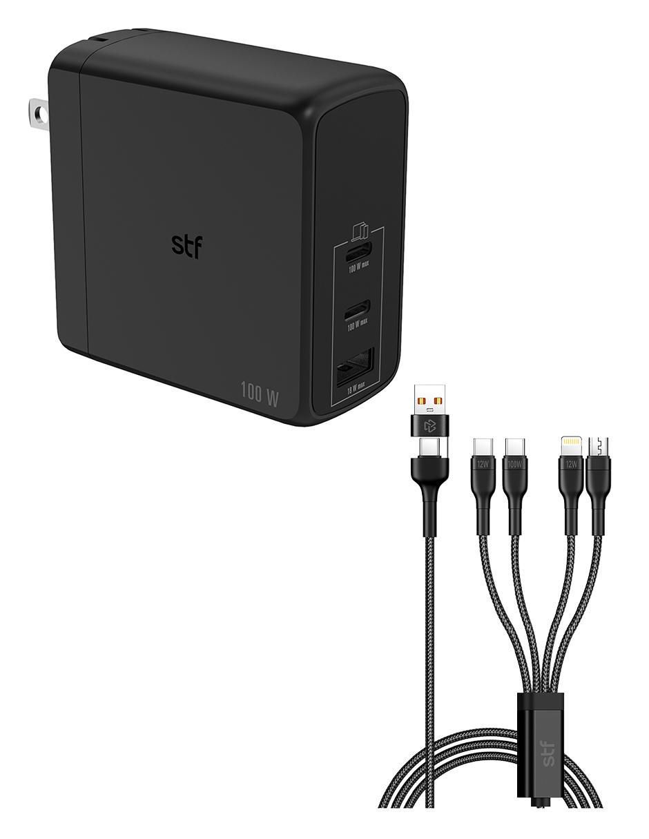 Cargador pared de 100 W USB + USB tipo C Gan Ultra Rápida