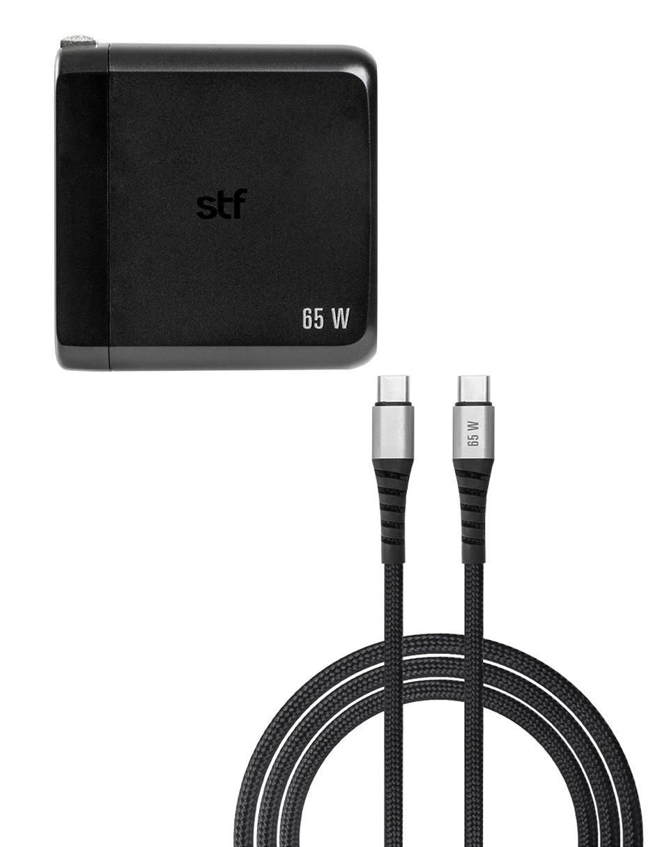 Cargador pared de 65 W USB + USB tipo C Carga Ultra Rápida Gan Trenzado 2