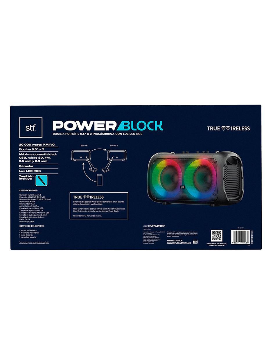 Bocina portátil Power Block alámbrica e inalámbrica 10
