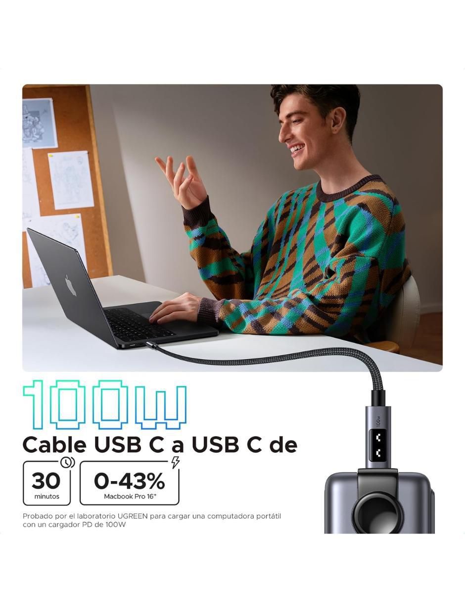 Cable USB C a tipo USB C de 1 m 2