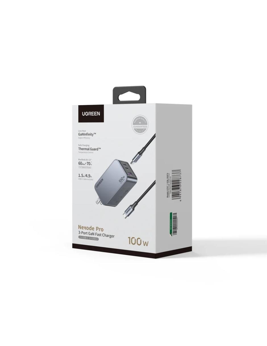 Cargador pared de 100 W USB + USB tipo c Nexode pro 3