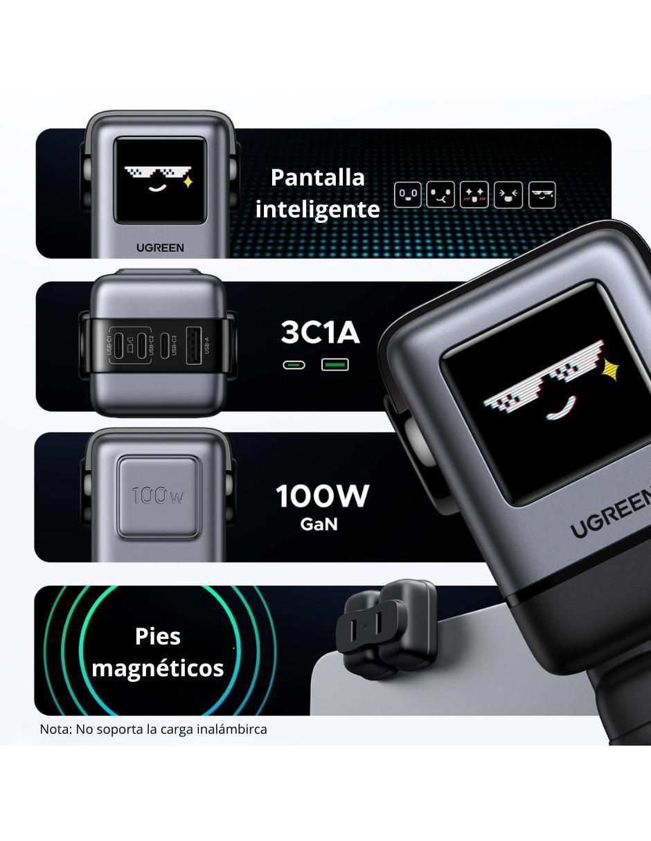Cargador pared de 100 W USB + USB tipo c 5