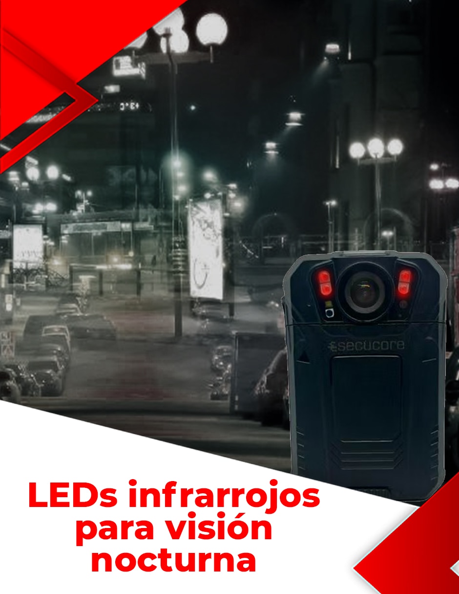 Cámara corporal de seguridad con visión nocturna inalámbrica 2K 120° con capacidad de grabar para exterior 7