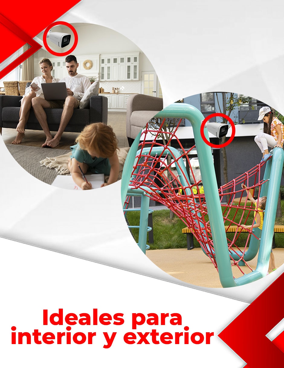 Cámara de seguridad Alámbrica 2K 70° con capacidad de grabar y visión nocturna para interior y exterior 3